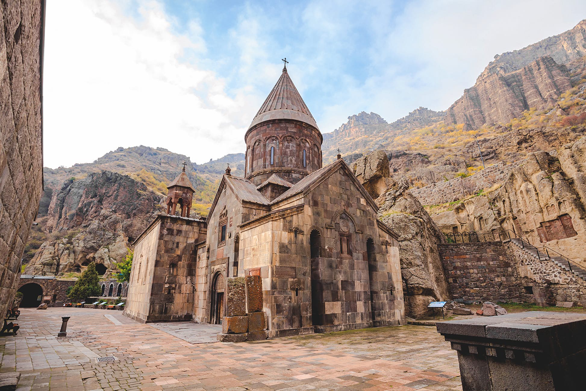 The Monastery of Geghard occupies an awesome spot at the foot of cliffs in Armenia © Takepicsforfun / Getty Images