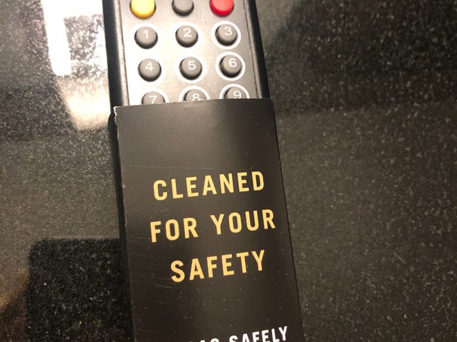 The television remote control at New York-New York Hotel & Casino in Las Vegas now comes with a little protection amid the coronavirus pandemic.
