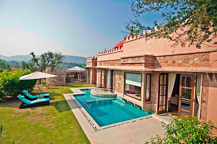 The luxurious pool and spa villa in Jaipur is a perfect staycation spot for Delhites ©The Tree of Life Resort