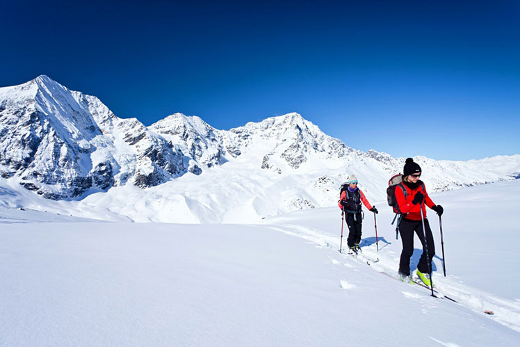 Ski tourers on the Ortler Alps © imageBROKER / Alamy Stock Photo